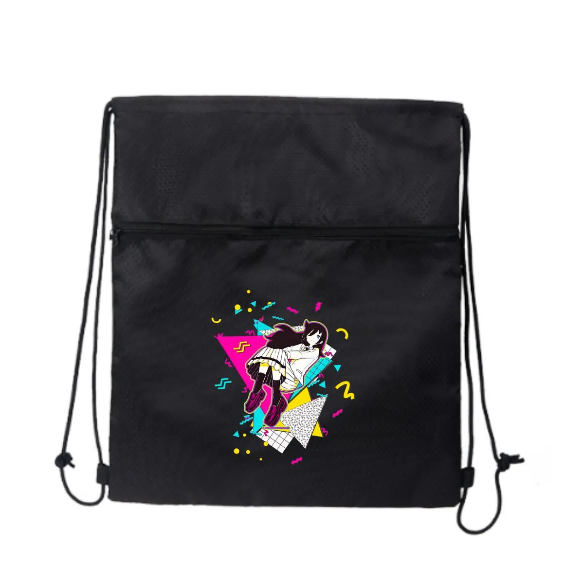 

Ретро - Поп-Аниме Девушка Иллюстрация Парк Продолл Сумка на молнии на шнурке: вмещает закуски и игрушки