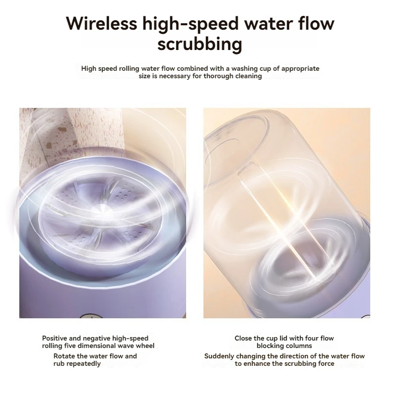 新しいワイヤレス充電下着と靴下洗濯機、ポータブル洗濯カップ、家族旅行用ミニ洗濯機