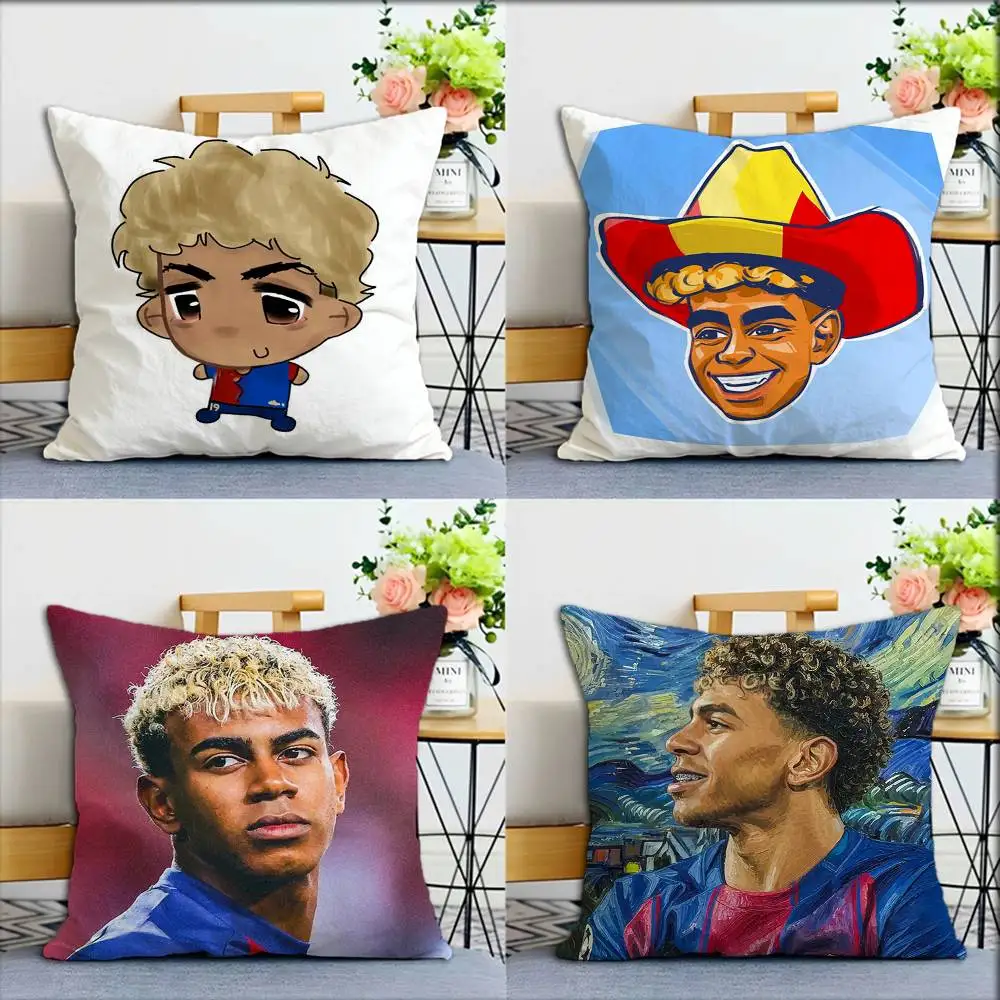 Football L-Lamine Y-Yamal World Various Sizes Square Pillow Case For Car Home Bedchamber Decor