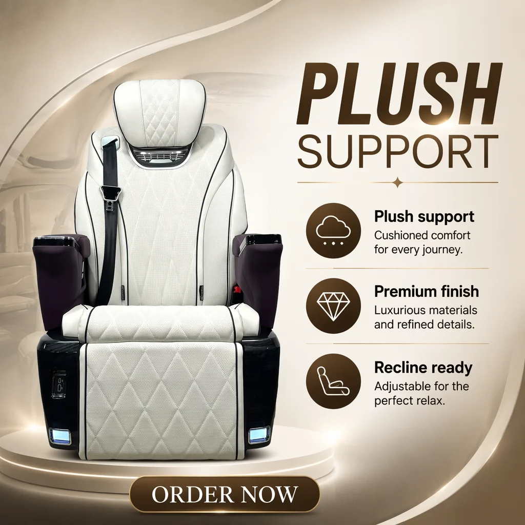 Professional Grade Luxury Interior Upgrade Electric VIP Seat with Armrest for V-Class Executive Cabin Seat
