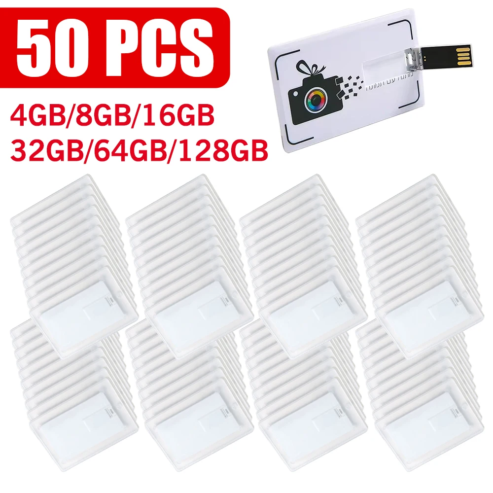 50pcs/lot Credit Card Master Card USB Flash Drive 64GB 32GB 16GB 8GB 4GB Pendrive Memory Stick 128M USB Commercial customization