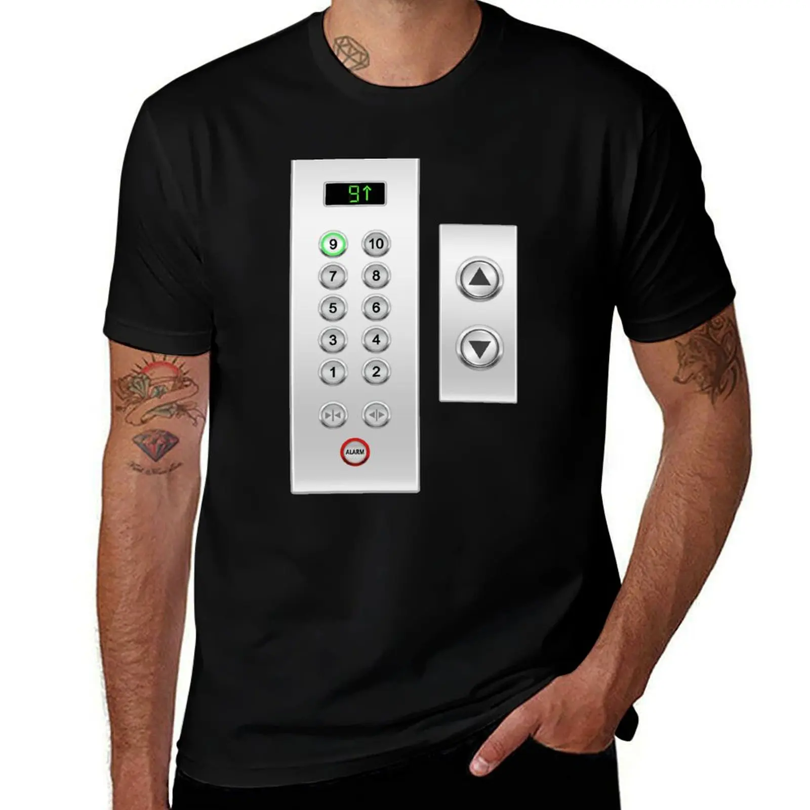 Elevator Elevator Buttons Elevator T-Shirt plus size tops heavyweights graphic tee shirt mens white t shirts