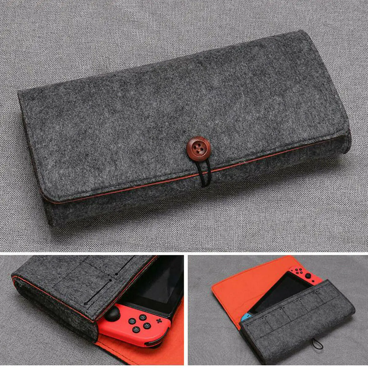 Portable Bag Travel Carry Case Felt Pouch for Nintendo Switch Console & Controller Accessories Storage Protective