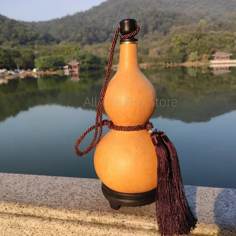 Natural Gourd Water Bottle for Cosplay Hulu Hulou Flask Calabash Home Table Decor Chinese Pumpkin for Drinks Holder Ornament