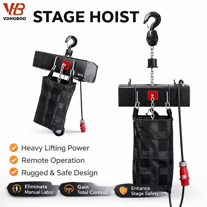 Professional Stage Hoist with Overload Protection Silent Electric Hoist with G80 Load Chain for Concert and Theater