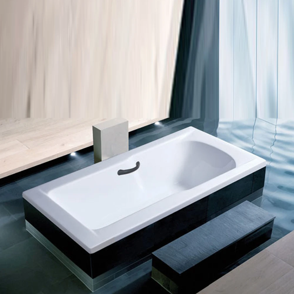 Bathtub for Adult Solid Surface Acrylic Bathtub With Pedal Drainage Built in Bathtub