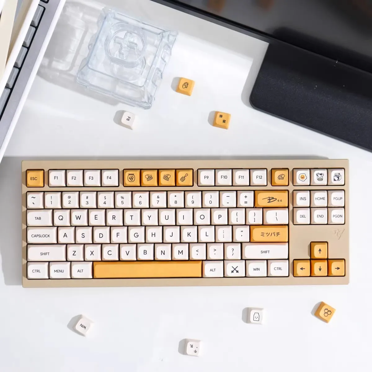Колпачки для клавиш из ПБТ с медовым молоком, 140 клавиш, профиль XDA, процесс термосублимации, изготовленные на заказ колпачки для клавиш для Cherry/Gateron MX Switch
