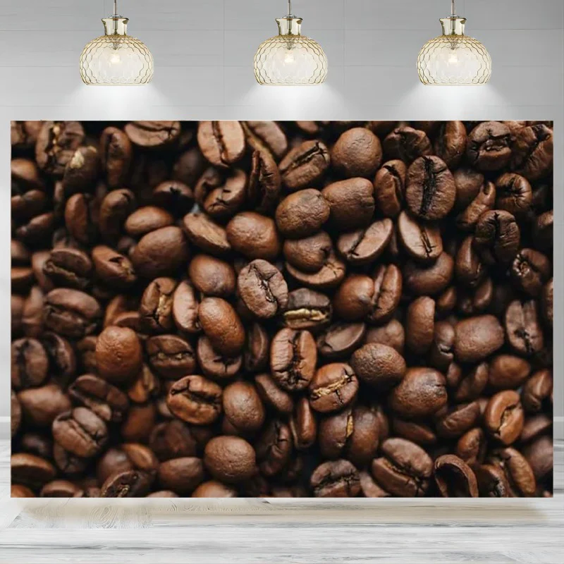 

Coffee Shop Theme Photo Backdrop Coffee Beans Background Photographic Children Birthday Party Decoration Banner Photo