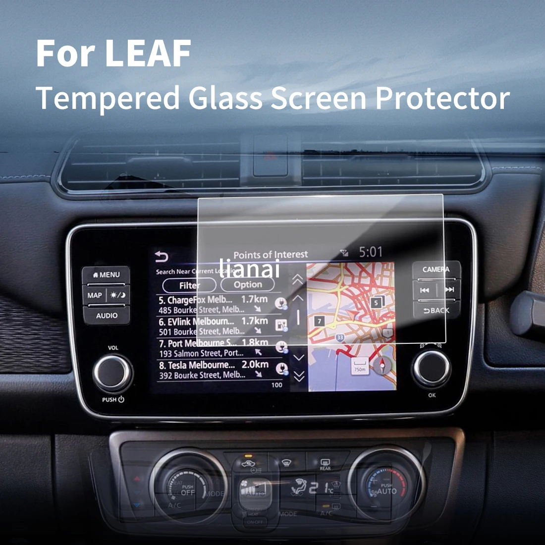 Screen Protector for 2024 Nissan LEAF Tempered Glass Navigator Car Stickers display  Fingerprint-resistant supplies interior