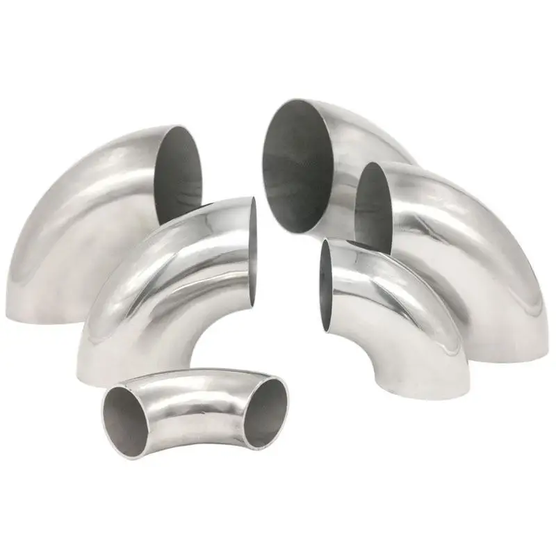 Universal 201 Stainless Steel 90 Degree Elbow Sanitary Welding Pipe Joint Fitting Car Motorcycle Exhaust Pipe Welded Pipe