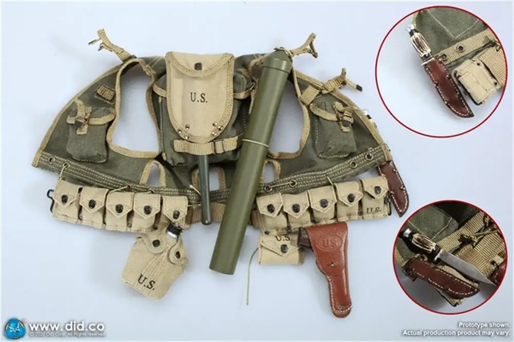 For Sale 1/6 DID A80144 WWII US Army Ranger Sniper War Battle Chest Hanging Bags Model For 12inch Doll Soldier Accessories