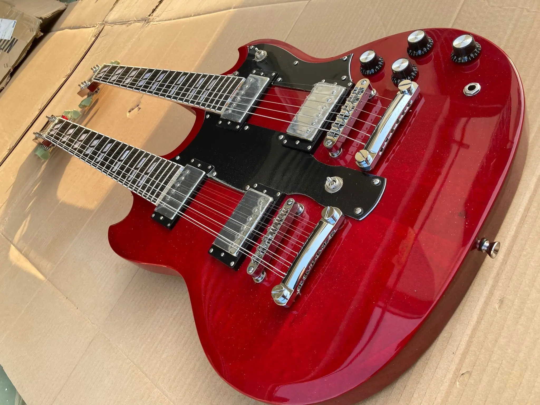 send tomorrow Hot Selling 6strings and 12 strings double neck 0 shop custom electric guitar