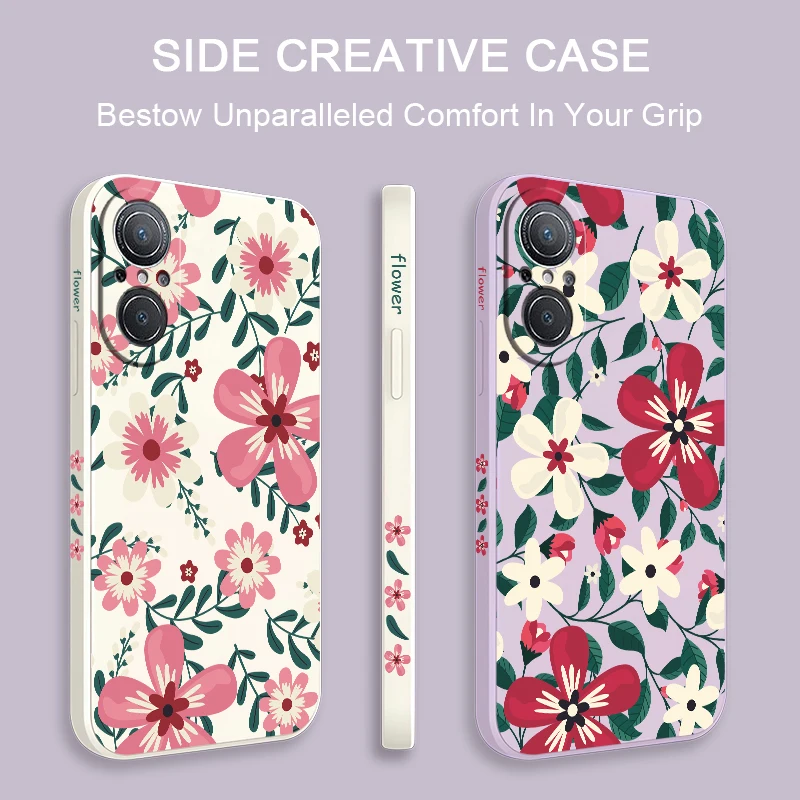 حافظة لهاتف هواوي P40 Lite P30 Pro Nova 9 6 SE 8i 7i 5T P20 Y7A Y7P Y7 Y9S P Smart 2021 موضة الأزهار طباعة ماتي غطاء من البولي يوريثان #2