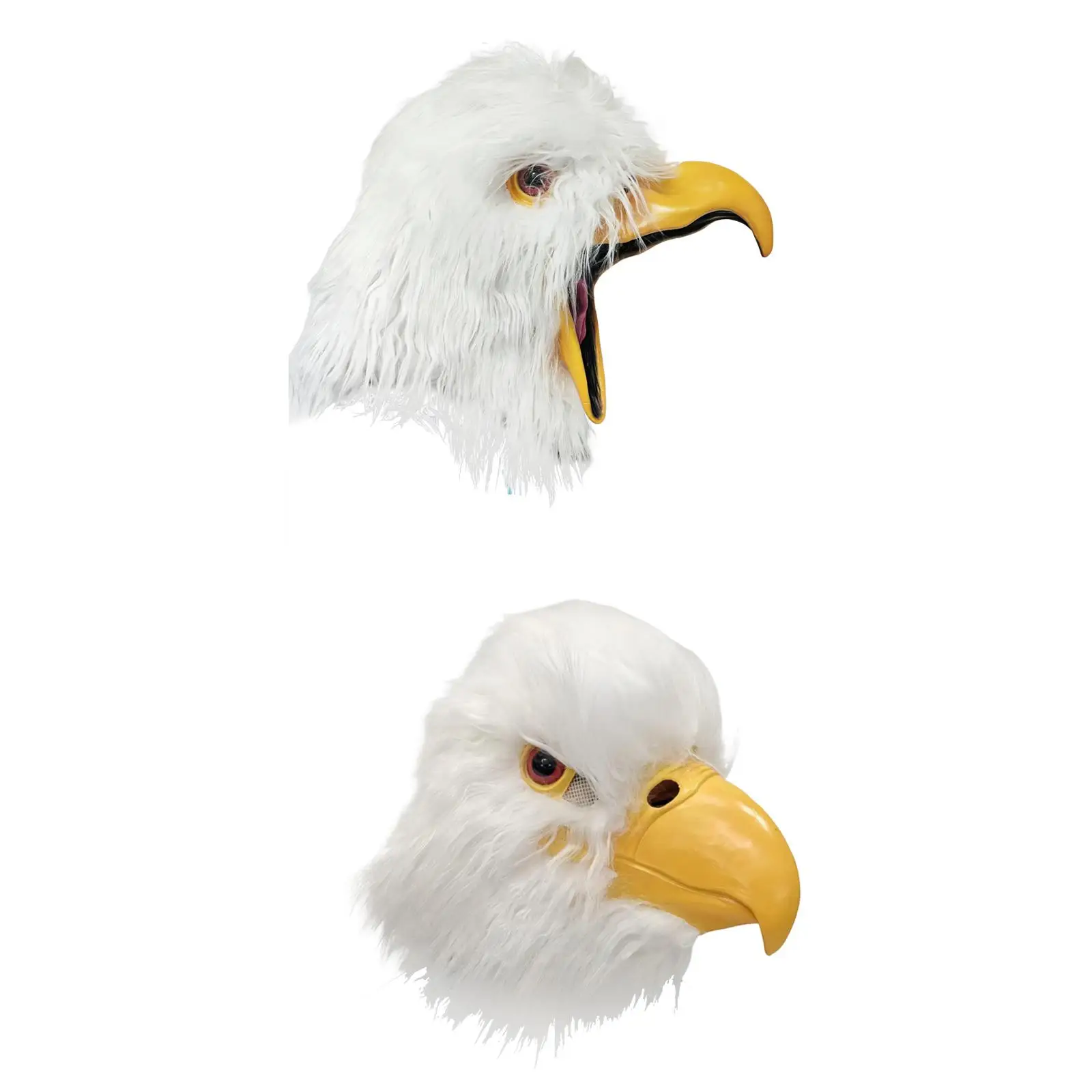 Bald Eagle Head Mask Latex Cosplay Accessories Animal Bird Mask Full Head Cover for Bar Role Play Holiday Stage Shows Dress up