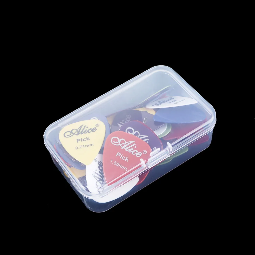 1 Box Case 30-50 Guitar Picks Alice Acoustic Electric Bass Pic Plectrum Mediator Guitar Accessories Thickness 0.58 - 1.5 mm
