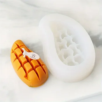 Simulating Cutting Mango Shapes Silicone Molds DIY Creative Fruits Scented Candles Cakes Baking Decorative