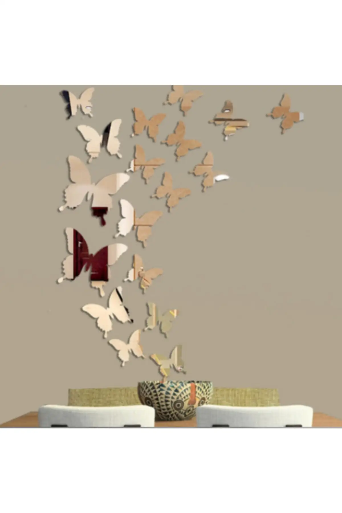 Gold Plexi Butterflies Wall Ornament 30 pcs Wall Art