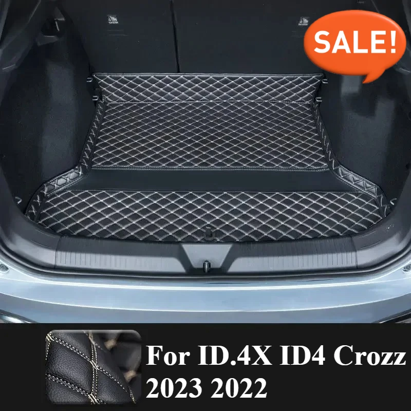 

Коврик в багажник автомобиля, модификация багажника, аксессуары для интерьера, водонепроницаемый автомобильный Стайлинг из искусственной кожи для ID.4X ID4 Crozz 2023 2022