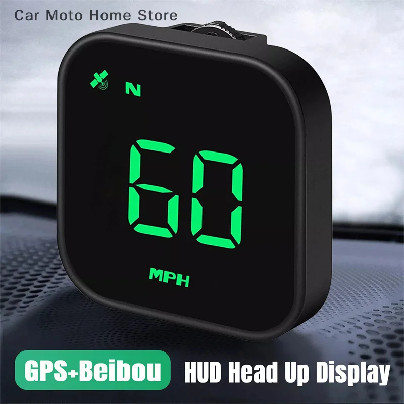 Velocímetro con pantalla frontal para coche, Mini velocímetro alimentado por USB de 2,5 pulgadas con brújula GPS, alarma de exceso de velocidad G4S, LED, recordatorio de fatiga y conducción HUD