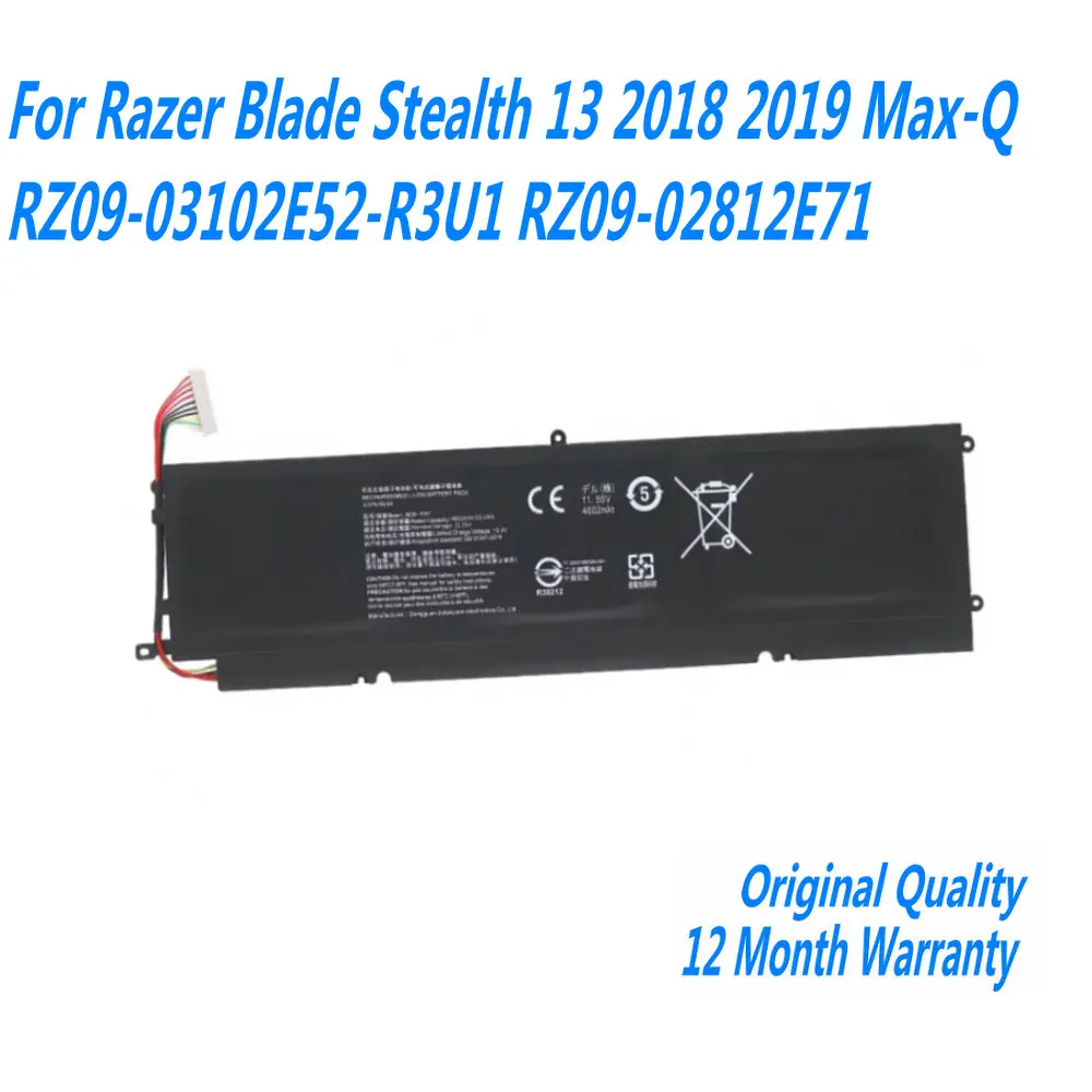 NEW RC30-0281 RZ09-0281 Laptop Battery For Razer Blade Stealth 13 2018 2019 Max-Q RZ09-03102E52-R3U1 RZ09-02812E71 11.55V 53.1WH