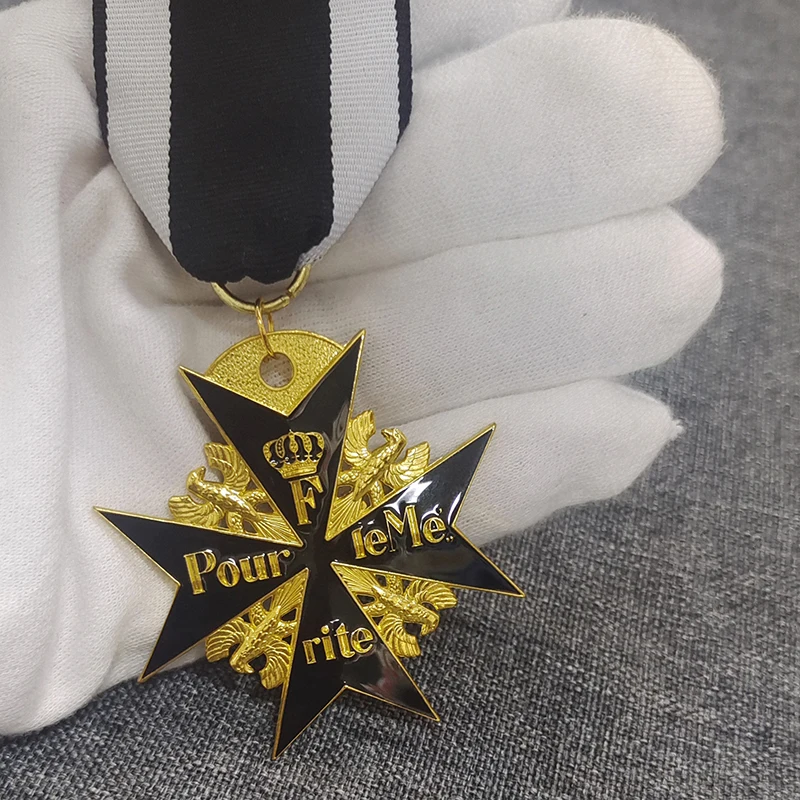 بروسية الجيش الألماني الكبير الذهب الأسود النسر 74 مللي متر ميدالية إعادة محفورة ثلاثية الأبعاد شارة بدبوس الحرفية #3