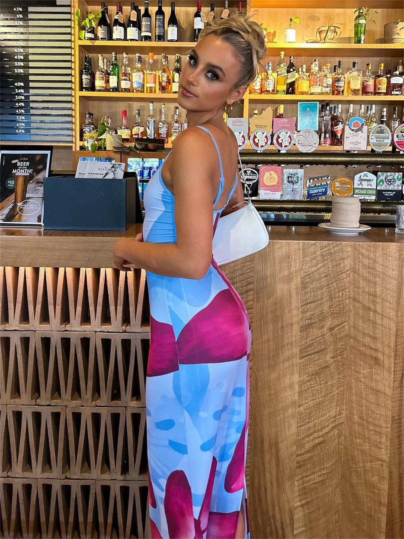 Mode Spaghettibandjes Lelie Bloemen Slip Dress Zomer Casual Print Maxi Jurken Backless Bodycon Slim Boho Lange Zonnejurk 2023