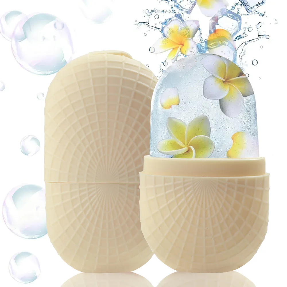 アイスローラー 顔の目用 シリコーンアイスモールド 冷却引き締め顔の皮膚アイスグリッド 漏れ防止 再利用可能なマッサージフェイシャルケアツール