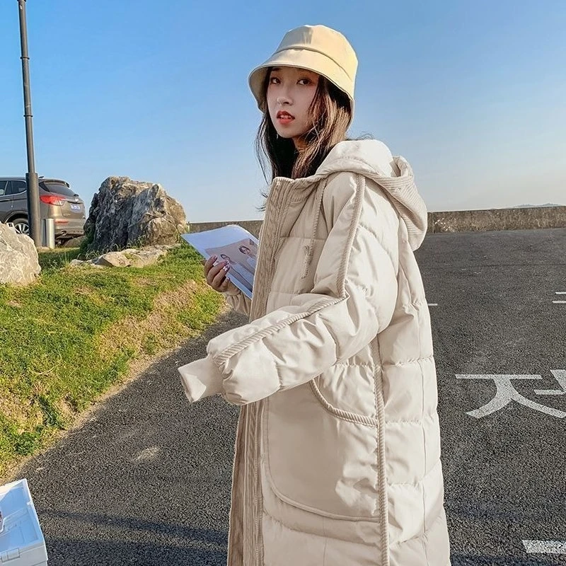 معطف شتوي مبطن بالقطن سميك ودافئ للنساء 2025 وصل حديثًا فضفاض متوسط الطول مثل سترة مقاس كبير ملابس خارجية مريحة #2