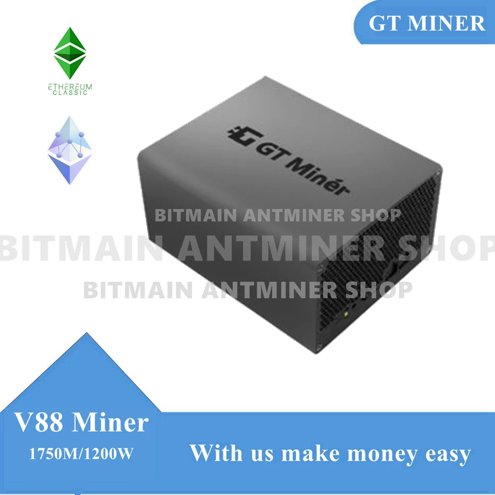 Servidor Gtminer com fonte de alimentação, Gtminer, V88, 1750MH/S, Hashrate 1200W, ETH e ETHW Mineração