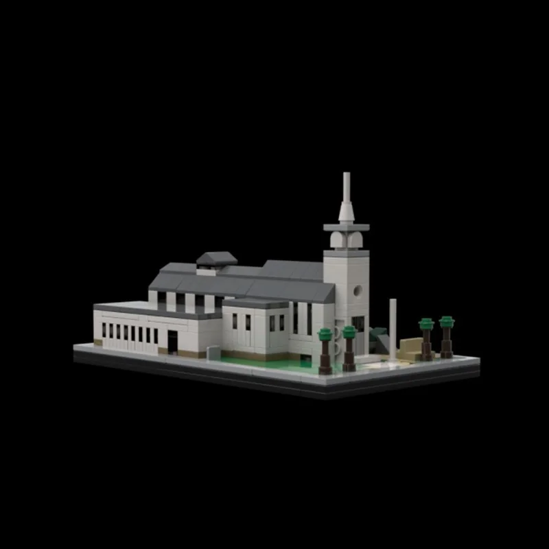 Street View Model MOC Building Bricks School Converted From Church Modular Technology Children Holiday Gifts Assemble Toys Suit