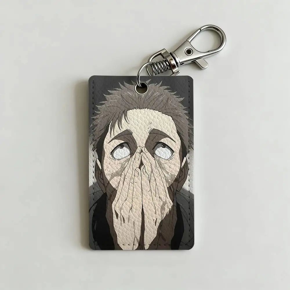 Cool H-Hiromi Higuruma Card Case Leather Card Holder Keychain Key Ring Door Access Tags ID Card Case Keychain image 3