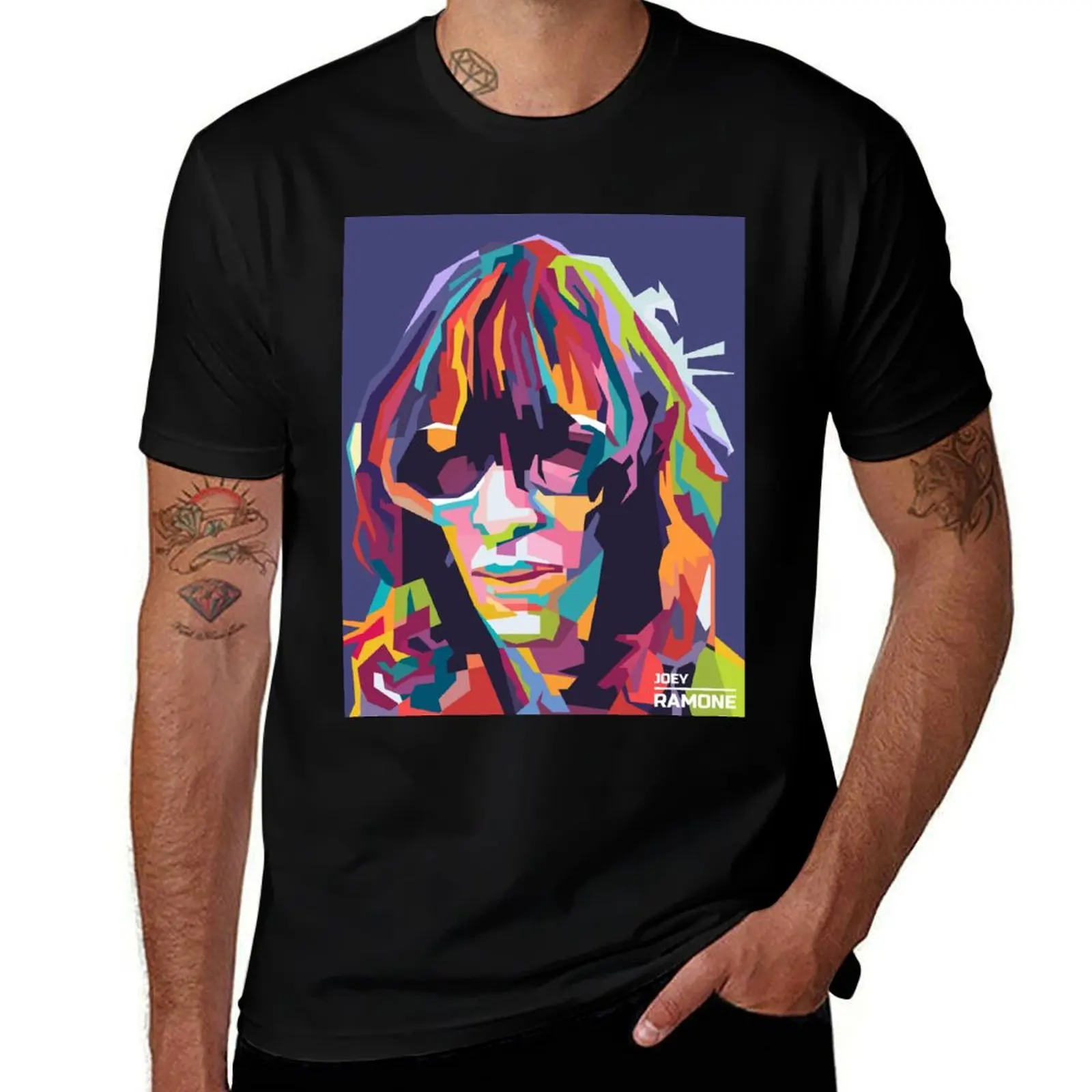 

Abstract Joey Ramone in WPAP popart Illustration. T-Shirt cotton t shirts man 100% g man t shirts for men T-Shirt