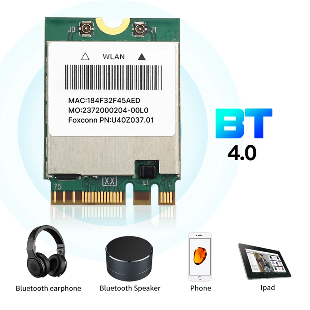 1200M BCM94352Z WiFi Card M.2 NGFF 802.11AC BT4.0 2.4G/5GHz BCM94352Z Wlan Network Card for Hackintosh mac
