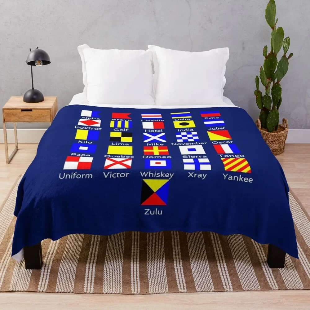

Sailing Nautical Signal Flag Alphabet Throw Blanket