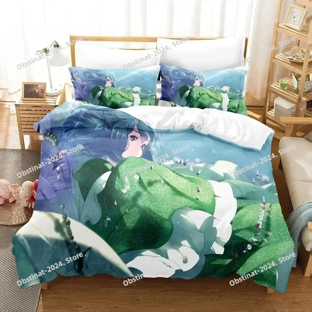 3D Anime Wakasagihime (Touhou) Bedding Set Printed single Comforter Quilt Duvet Cover Pillow Case 3 Pieces Sets Kids Adult Size