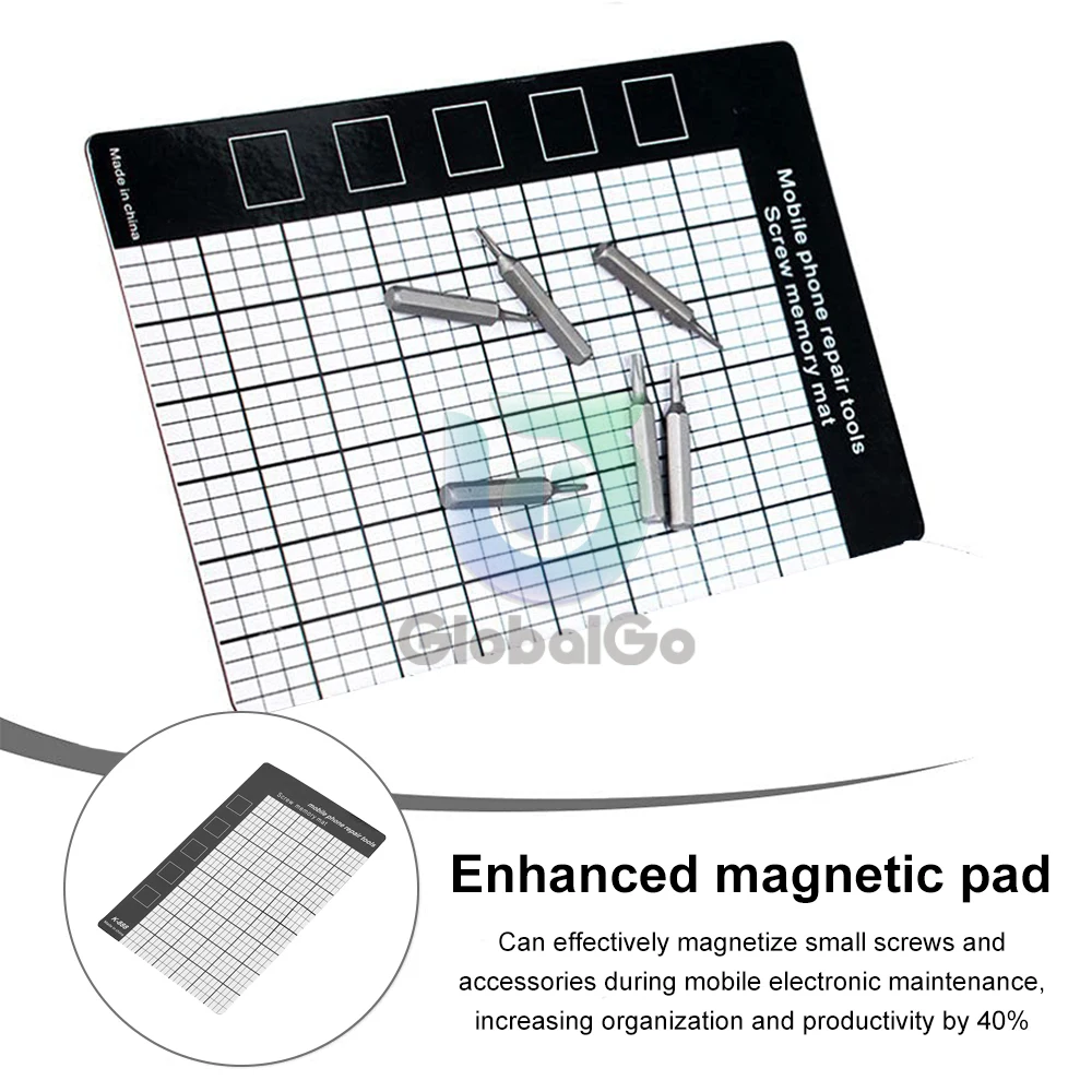 Magnetic Screw Mat Memory Chart Work Pad Working Memory Pad For Little Small Screws Holds Mobile Phone Repair Tool 145×90m