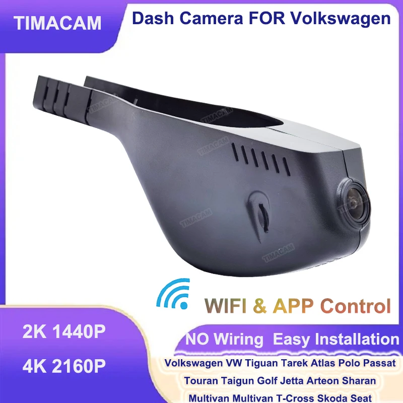 2K 4K Dashcam Car DVR Recorder for Volkswagen VW Passat Golf Tiguan Tarek Atlas Polo Taigun Arteon Sharan T-Cross for Skoda Seat