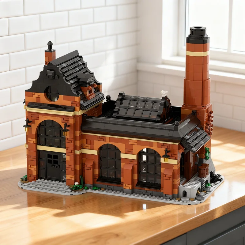 2643pcs MOC Glass Factory Architecture Model Building Blocks Construction Craft Brick 3D Education Creative Assemble Birthday