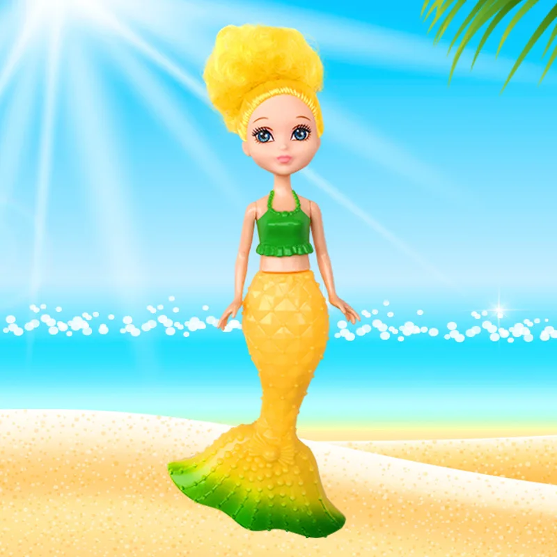 Creative Glowing Mermaid Doll Toy Cartoon Beauty Princess Dolls With Lights Play House Dress Up For Children Girls Birthday Gift