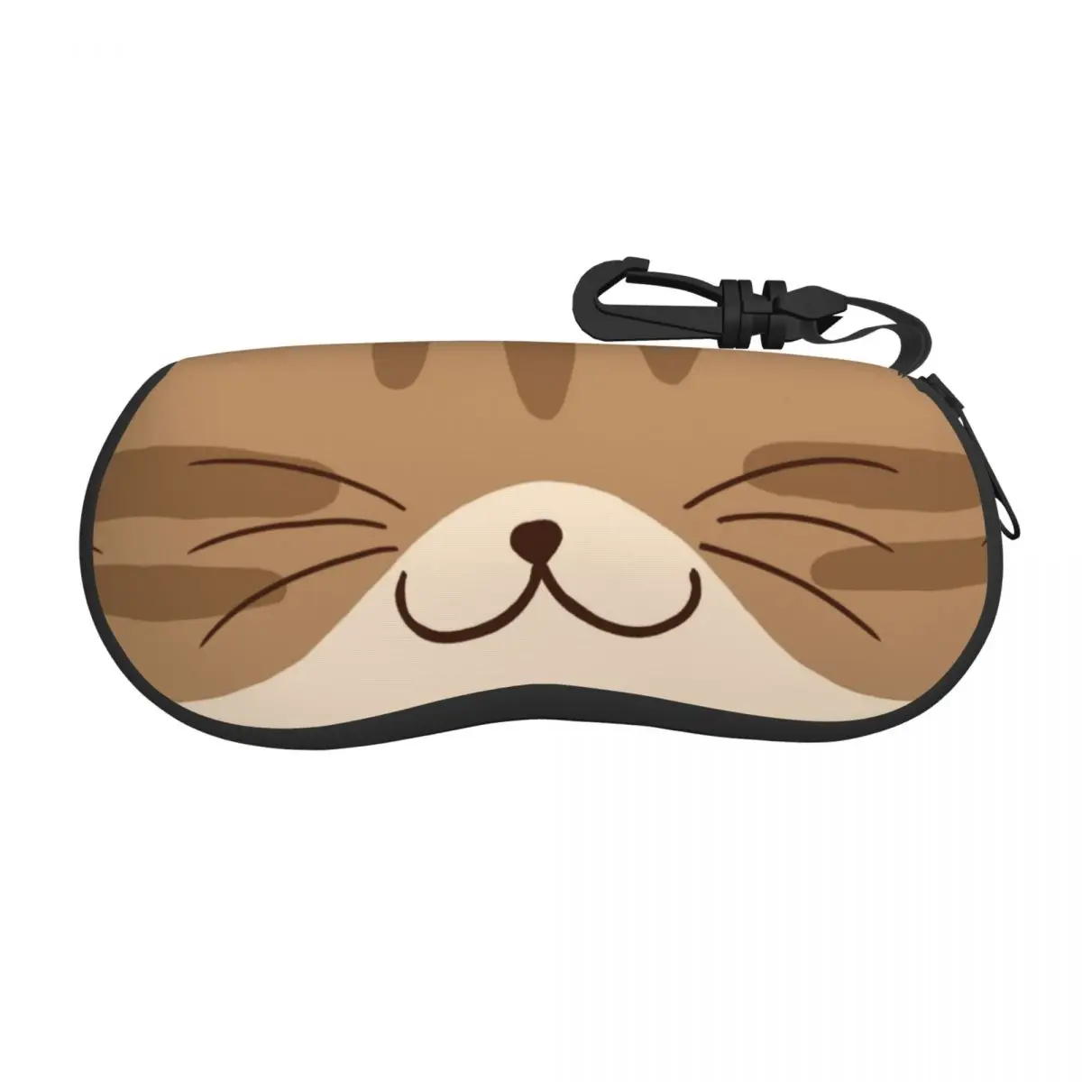 Custom Funny Brown Tabby Cat Mouth Shell Eyeglasses Case Men Women Fashion Animal Glasses Case Sunglasses Box Pouch