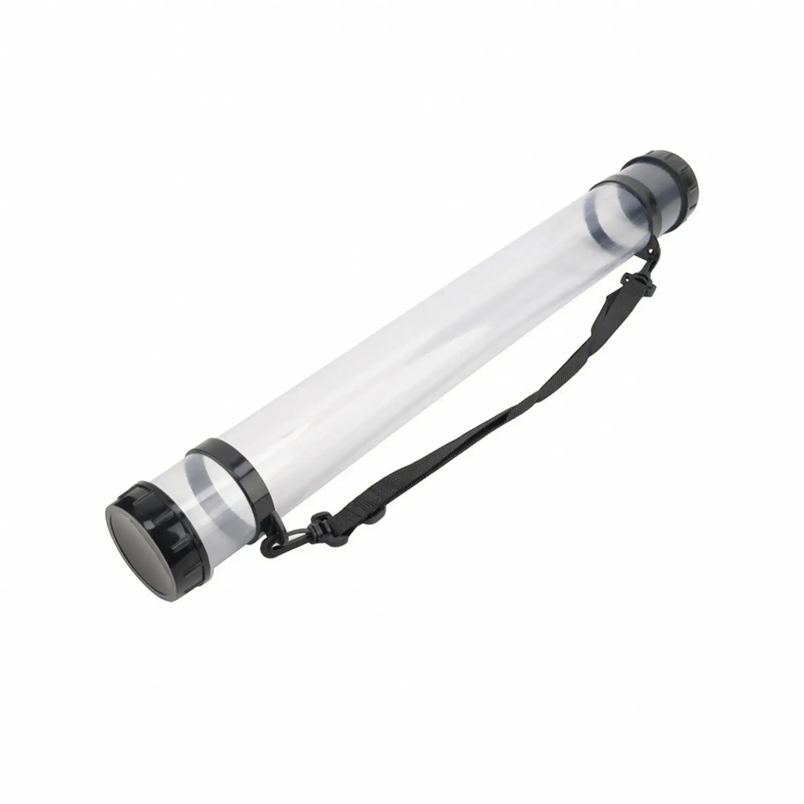 Clear PVC Portable Storage Tube with Adjustable Shoulder Strap for Posters Artwork Drawings and Wallpaper Protection