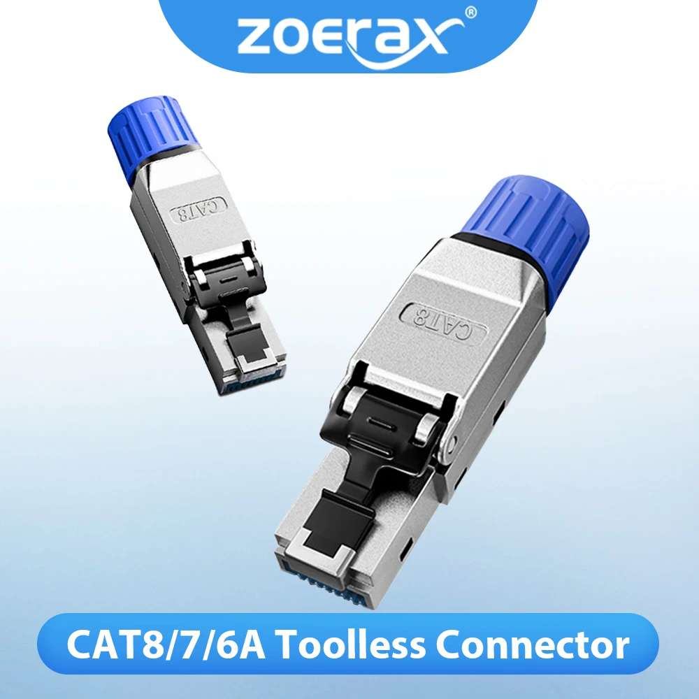

ZoeRax 1 шт. RJ45 CAT8 CAT7 CAT6A разъем Ethernet без инструментов экранированный сетевой кабель для кабеля 22 ~ 26AWG STP Lan