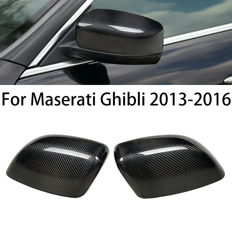 For Maserati Ghibli 2013 2014 2015 2016 Real Carbon Fiber Car RearView Side Mirror Cover Caps Trim Spare Parts Accessories