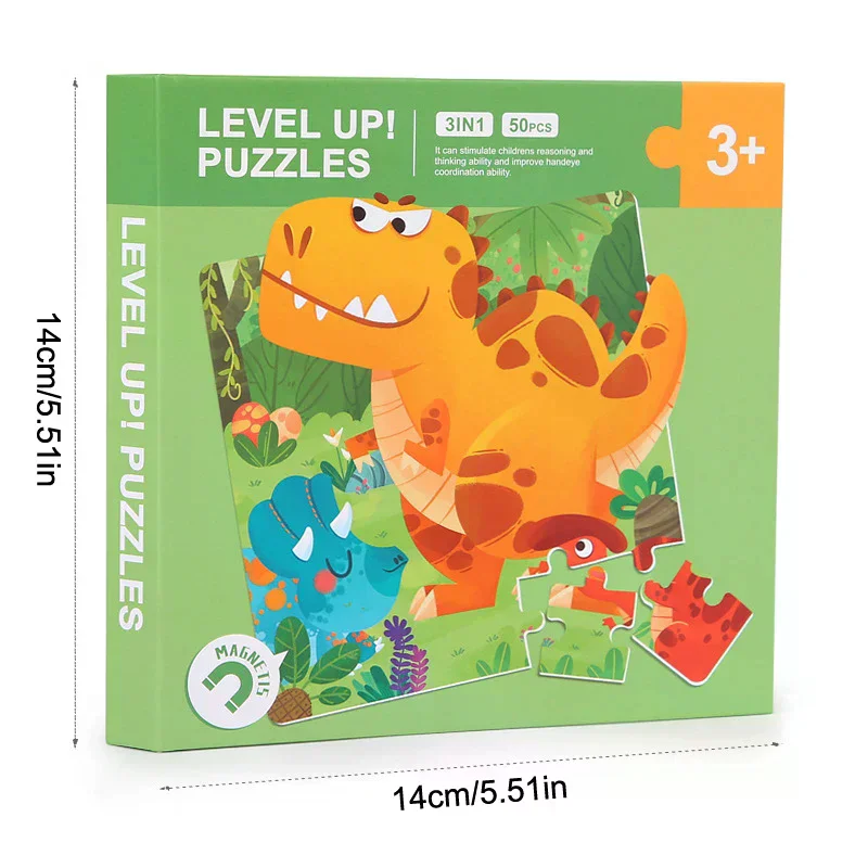 Magnetische Puzzels Spelletjes Voor Kinderen Drukke Rustige Cartoon Dieren Jigsaw Boek Montessori Baby Educatief Speelgoed Kinderen Vroege Geschenken