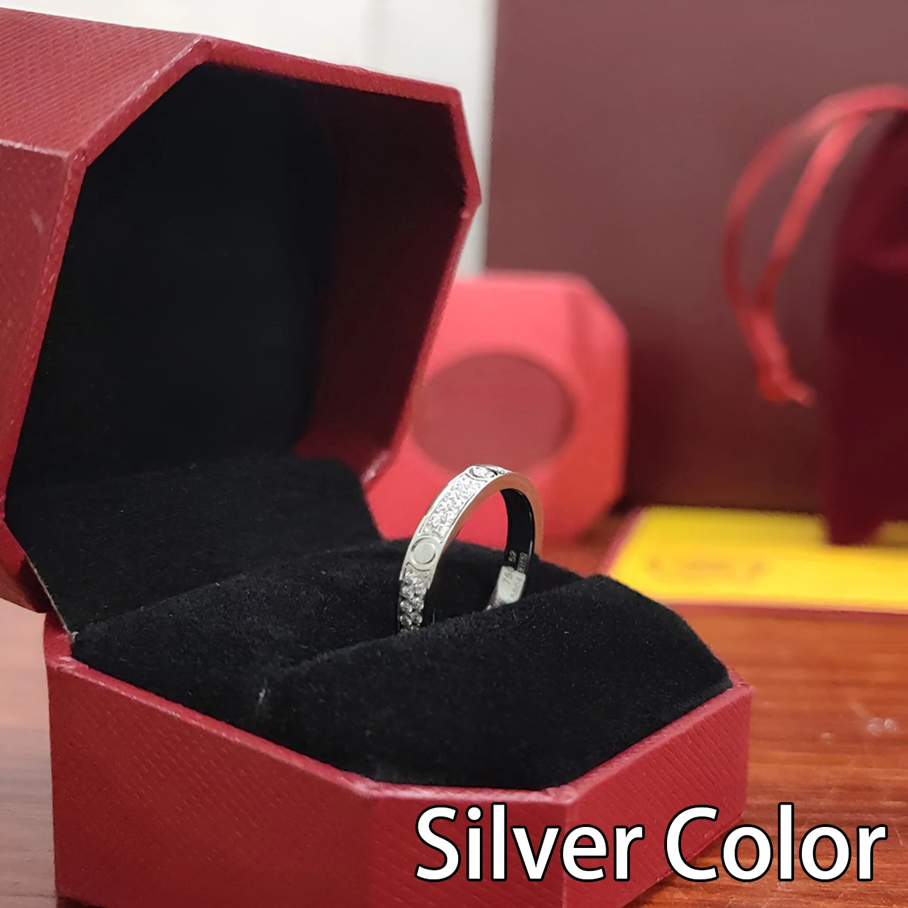 

Women Rings Steel 6 Size To 10 Size Lover Ring Gold Silver Rose-Gold Fashion Design Ship With Box & Tote-Paper