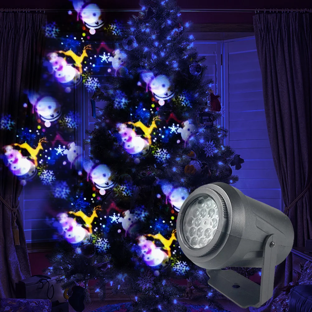 Luz de proyección navideña ABS, lámpara de ambiente interior giratoria, luz LED nocturna de fiesta para banquete de boda familiar