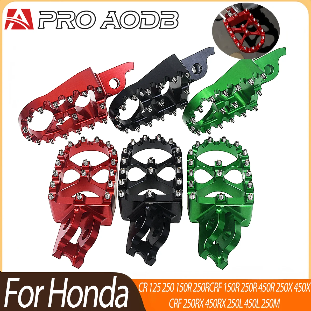 Dirt Bike Motorcycle CNC Foot Pegs Rests Pedals Footpegs For HONDA 450R 450X 250RX 450RX 250F 450L CR CRF 125R 150R 250R 250X MX