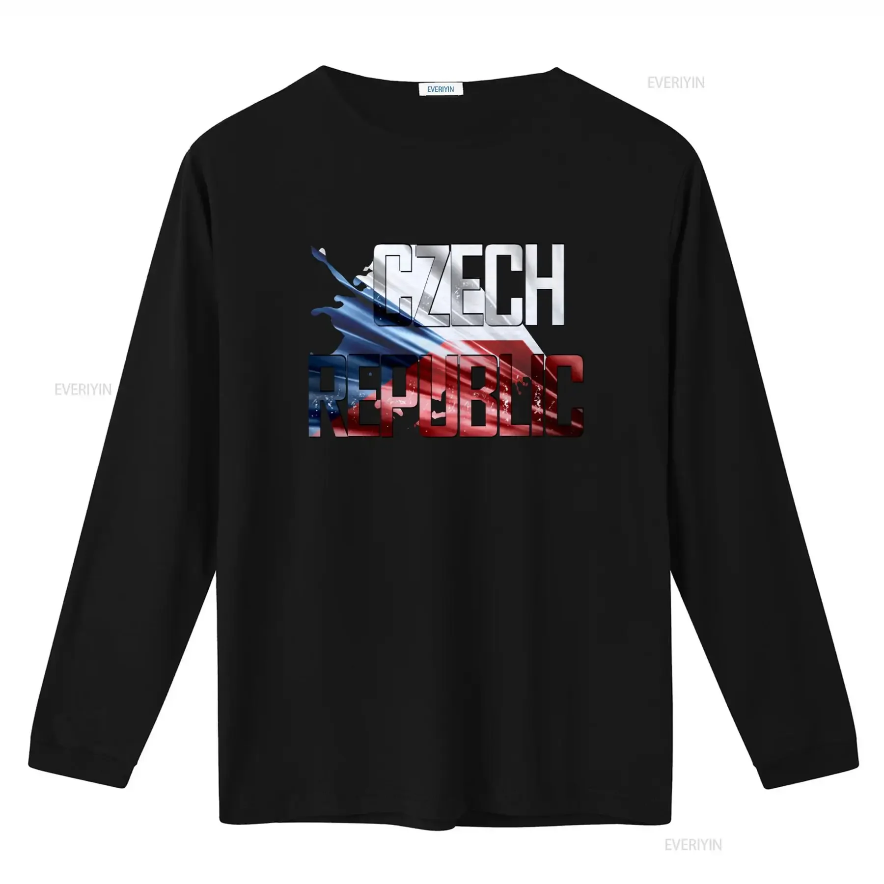 Czech Republic Flag T Shirt Country Printing For Men And Women vintage Washed Versatile Soft homme fashion Comfortable Casual view 2
