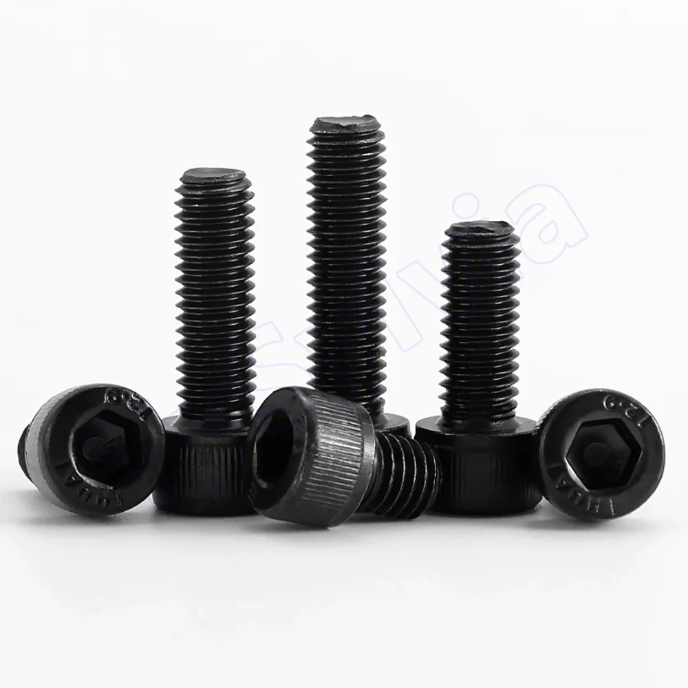 Grade 12.9 Black Oxide Hex Socket Head Cap Screws Allen Bolts, UNC UNF Thread 0#-80 2#-56 4#-40 6#-32 8#-32 10#-32
