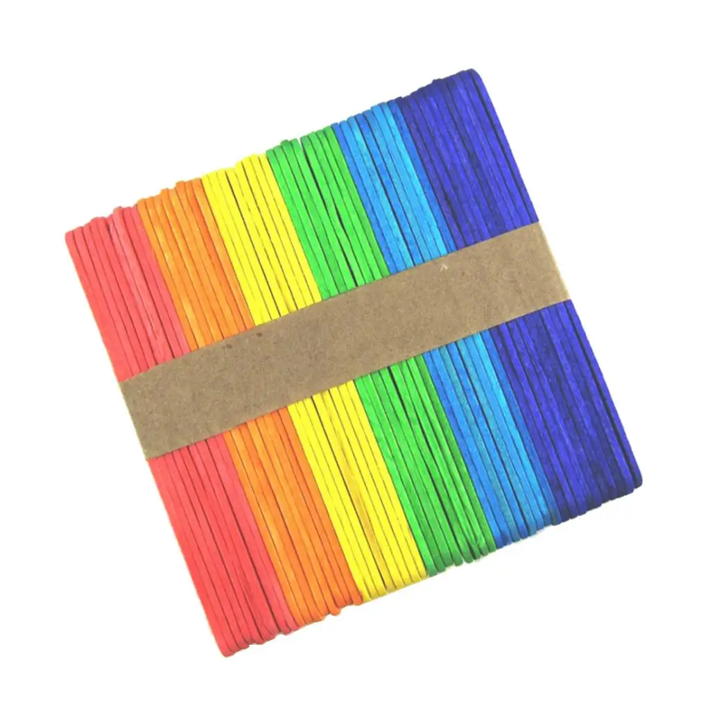 الحرف اليدوية الخشبية المسطحة للأطفال والأطفال ، والحرف النمذجة ، والألوان المختلطة ، 50 قطعة